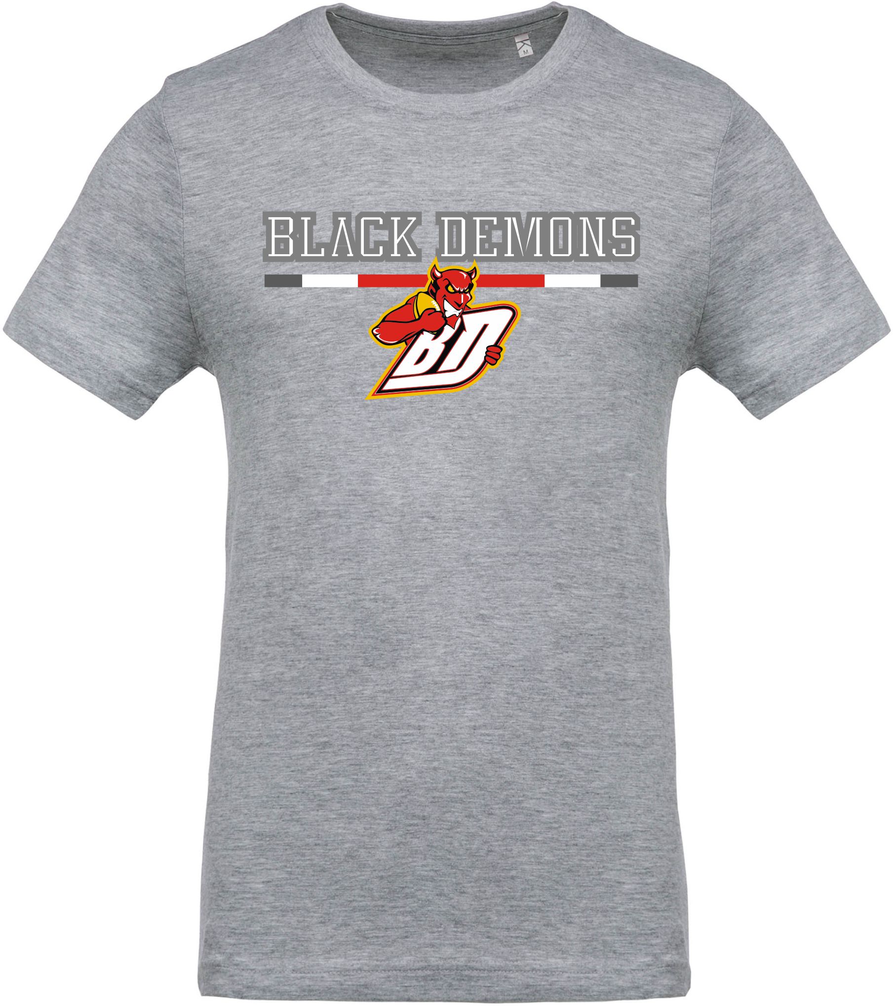 Strepito BD CAM02 Camiseta Oxford Grey, Black Demons franja /logo